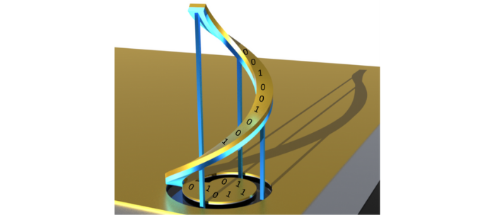 A nano-elevator of magnetic information for the connection of spintronic planes. / Photograph: Amalio Fernández-Pacheco & Luka Skoric