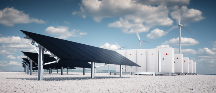 Photorealistic futuristic concept of renewable energy storage